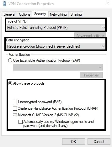 VPN Connection Properties