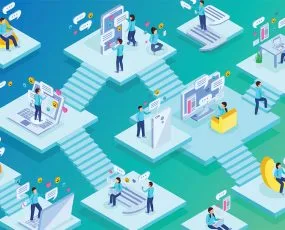 users collaborating via cloud