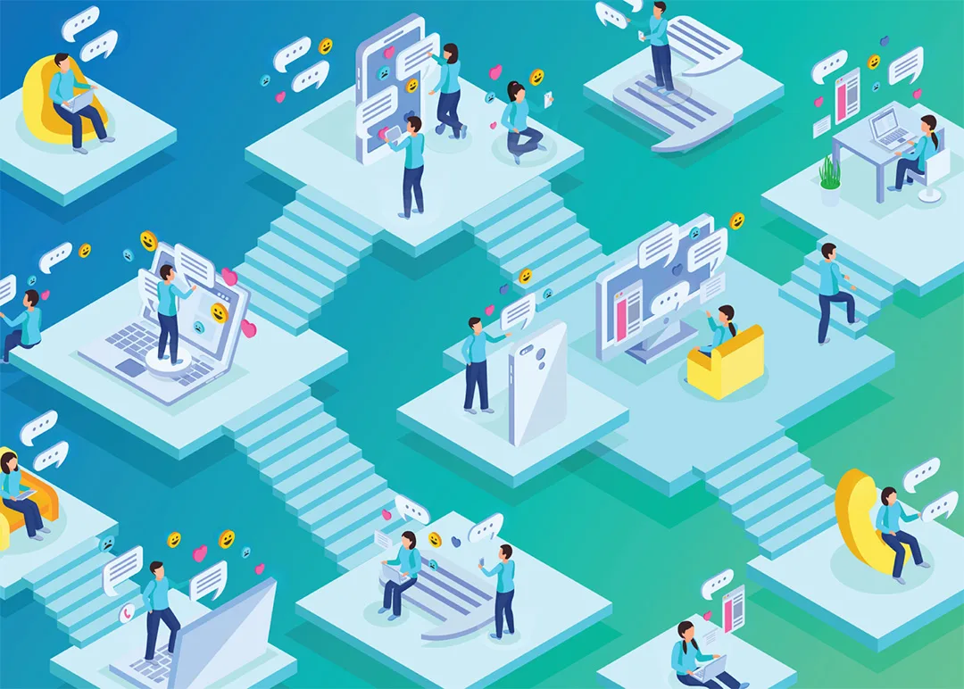 users collaborating via cloud