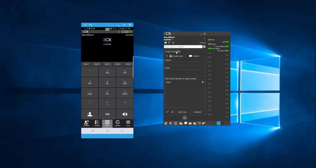 3CX Phone System application (soft phone) for Windows