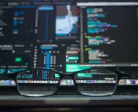computer screen and glasses